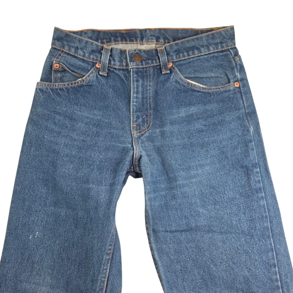 Vintage Levis 505 Orange Tab Jeans Mens 29 Made USA Straight Blue Denim 28x30
